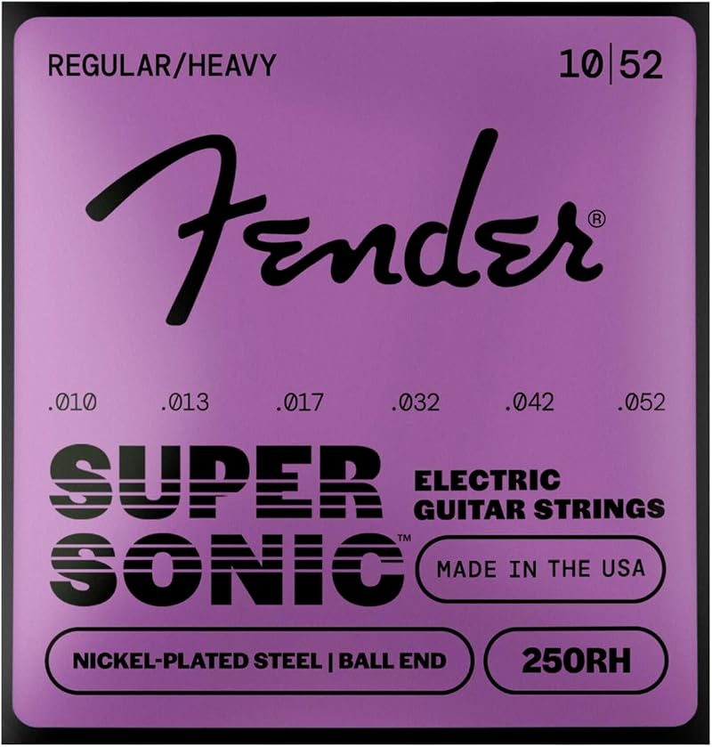 Fender Super 250 Electric Guitar Strings Nickel Ball End .010-.052 6-Pack