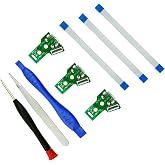 CTHTBZ 3pcs JDS-055 Replacement Charging Port for PS4 Slim Pro,Charger Socket Board Connector Module for PlayStation 4 Controller, Flex Cable, Tool Screwdriver Repair Kit(JDS-055)