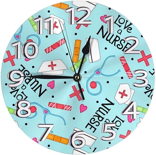 Amazon Co Jp おしゃれな ナースが大好き 壁掛け時計 サイレント デザイン時計 モダン 壁飾り 電池式 子供部屋 勉強部屋 玄関 ホーム キッチン
