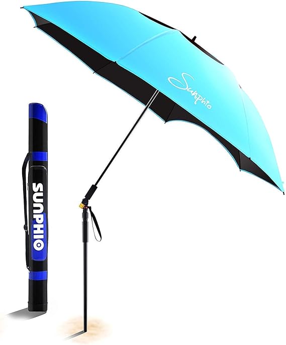 Amazon.de Sunphio Sonnenschirm Strand, UV Schutz und Windfest, Leicht