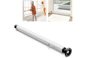 Abiglifty Sliding Door Security Bar, 17-50inch Adjustable Window Security Bar with Rubber Tips, Heavy Duty Sliding Patio Door Security Bar,for Home Apartment Travel, White