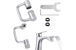 Universal Rotating Faucet Extender, 1080° Swivel Extension Sink Aerator with Dual Spray Modes & Adjustable Rotatable Robotic 