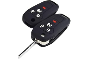 ZORRATIN Silicone Rubber Key Fob Case Key Covers Protectors for Ford F150 F250 F350 F450 F550 Ranger Transit (Flip Key)