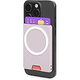 PROfezzion Double Sided Magnetic Phone Wallet, Anti-slip Durable Plastic Card Holder 2-Cards Designed for MagSafe Compatible with iPhone 17 16 15 14 13 12 Pro Max & MagSafe Case (0.3" Thick) - Pink