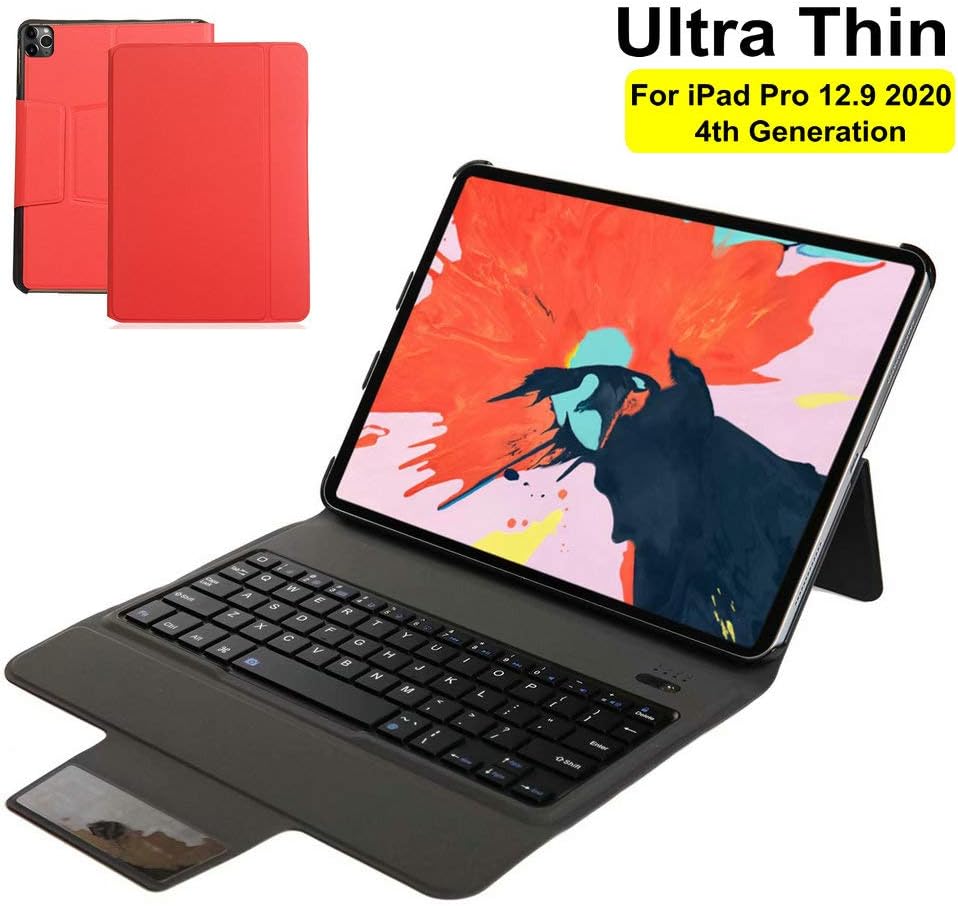 iPad Pro 12.9 2020 Keyboard Case - Ultra Thin & Light - Auto Sleep Magnetic Smart Keyboard Folio Cover [Support Apple Pencil Charging] for iPad Pro 12.9 Case with Keyboard (4th Generation) (Black)