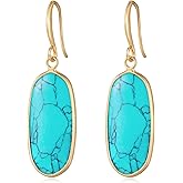 FILMOON Natural Stone Bohemia Gold Plated Summer Earrings Drop Dangle Earrings for Women Jewelry Gifts