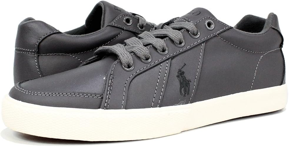 Amazon ラルフ スニーカー Polo Ralph Lauren ポロ ラルフローレン メンズ レザースニーカー ビッグポニー スニーカー 靴 シューズ Hugh Grey グレー 28 0cm スニーカー