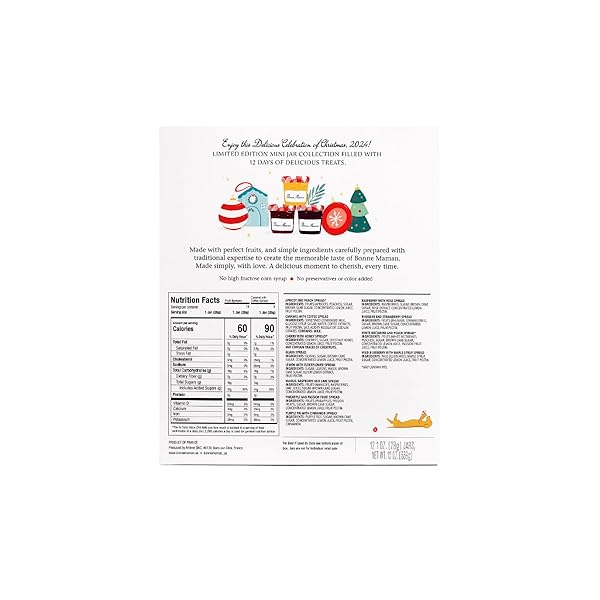 BONNE MAMAN 2024 LIMITED EDITION “12 DAYS OF CHRISTMAS”, 12 MINI SPREADS