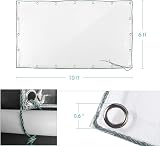 Mardili 1.8x3m Transparent PVC Tarpaulin Eyelets Waterproof UV Proof view 2