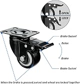 LMS Data 4 Pack 50mm Heavy Duty Swivel Castor Wheels 200KG Black 2 Brakes view 3
