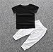 1Set Kids Baby Boy T-shirt Long Pants (9M, Black)
