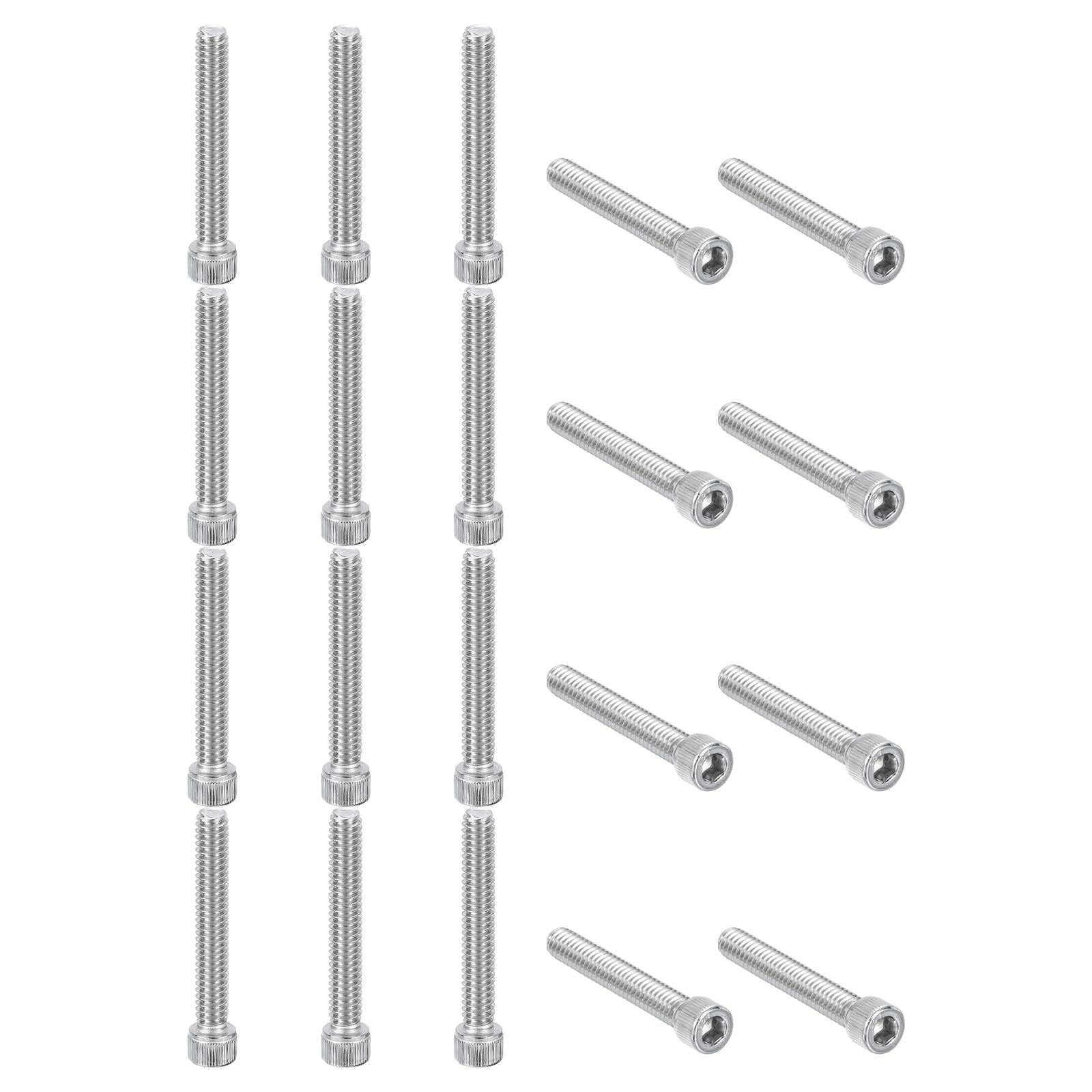 PATIKIL 1/4-20 x 1-3/4" Hex Socket Cap Head Screw Bolt, 20Pcs 304 Stainless Steel 18-8, Machine Full Thread for Construction, Manufacturing, Engineering, Assembling, Furniture