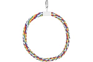 Bird Perch, Pet Cotton Rope Swing Ring Parrot Toy Parrot Toy Cotton Rope Swing Standing Ring for Small and Medium Parrot
