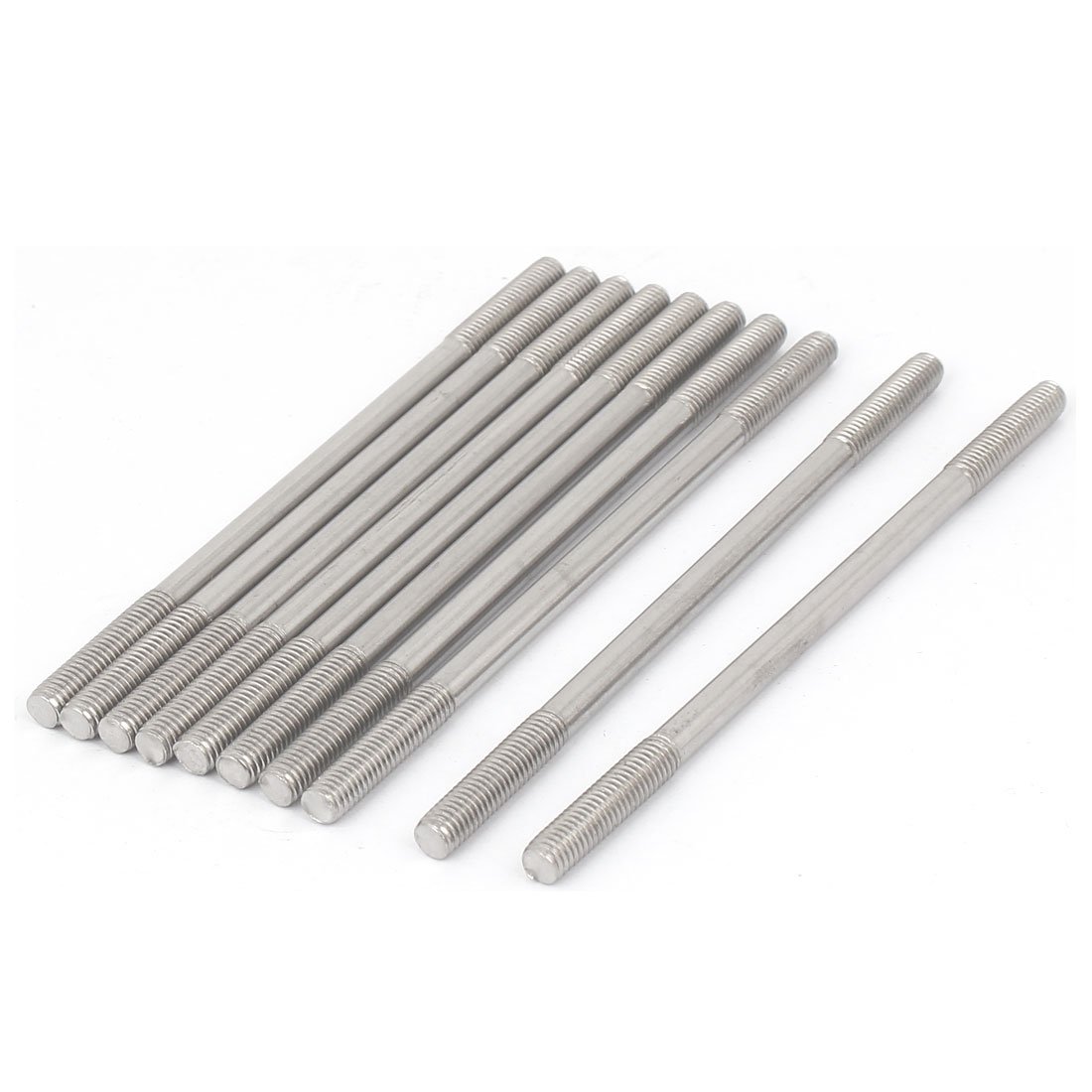 Sourcingmap M5x100mm 304 Stainless Steel Double End Threaded Stud Screw Bolt 10pcs