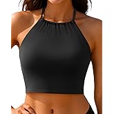 Women Swim Top - High Neck Bikini Top Only Halter Swimsuit Bathing Suit 2026