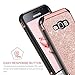 BENTOBEN Compatible with Galaxy Express 3 Case, Galaxy Luna Case, Galaxy J1 2016 Case, Galaxy Amp 2 Case, Dual Layer Glitter Shockproof Case for Samsung Galaxy J1 J120/Luna/Express 3/Amp 2, Rose Gold