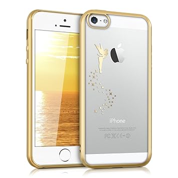 kwmobile Apple iPhone SE / 5 / 5S Hülle - Handyhülle für Apple iPhone SE / 5 / 5S - Handy Case in Gold Transparent