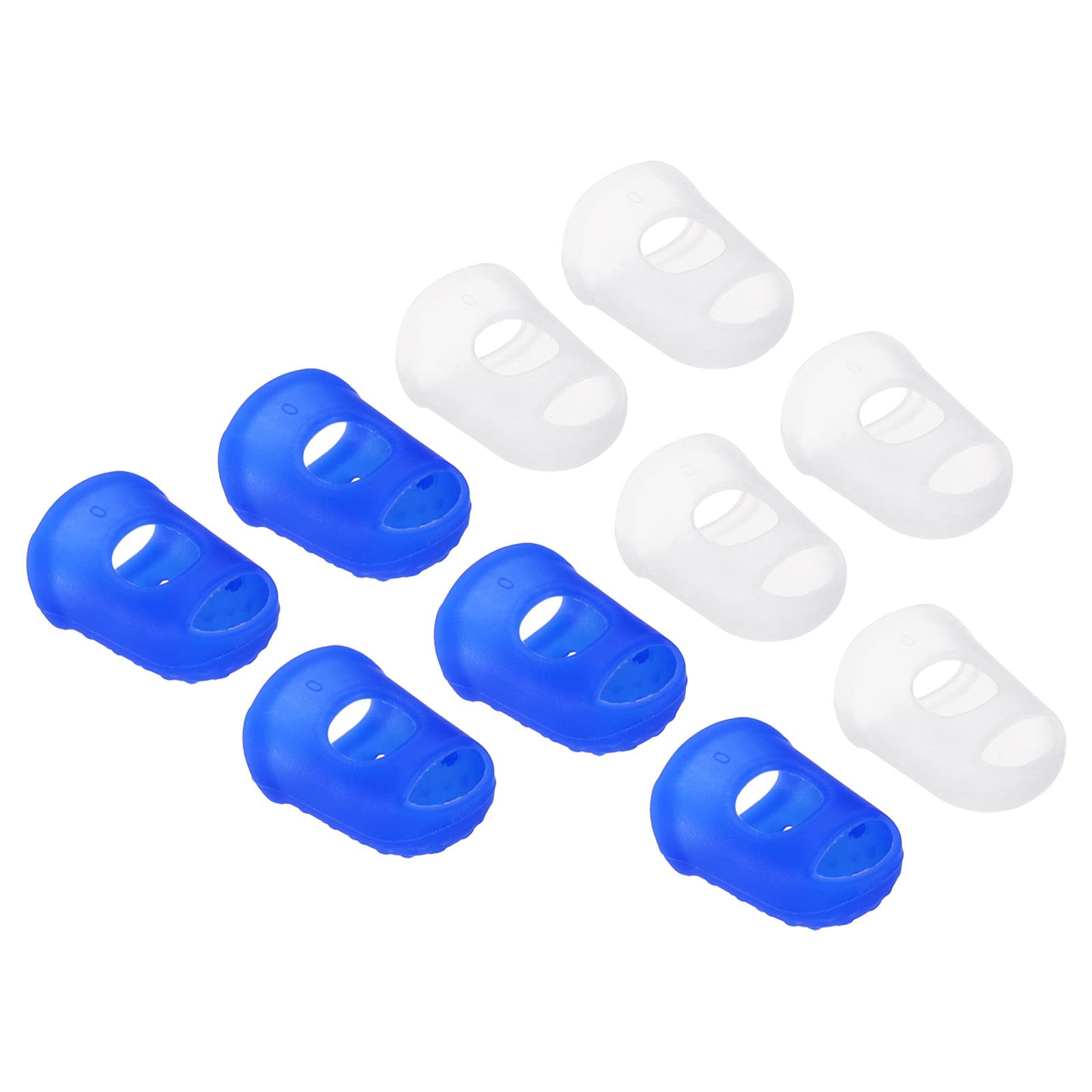 PATIKIL 0.67 Inch Rubber Finger Tips, 20 Pack Silicone Thumb Fingertip Protector Covers Pads Thimble for Guitar Playing Office Counting Sewing, Blue, Clear XS Size