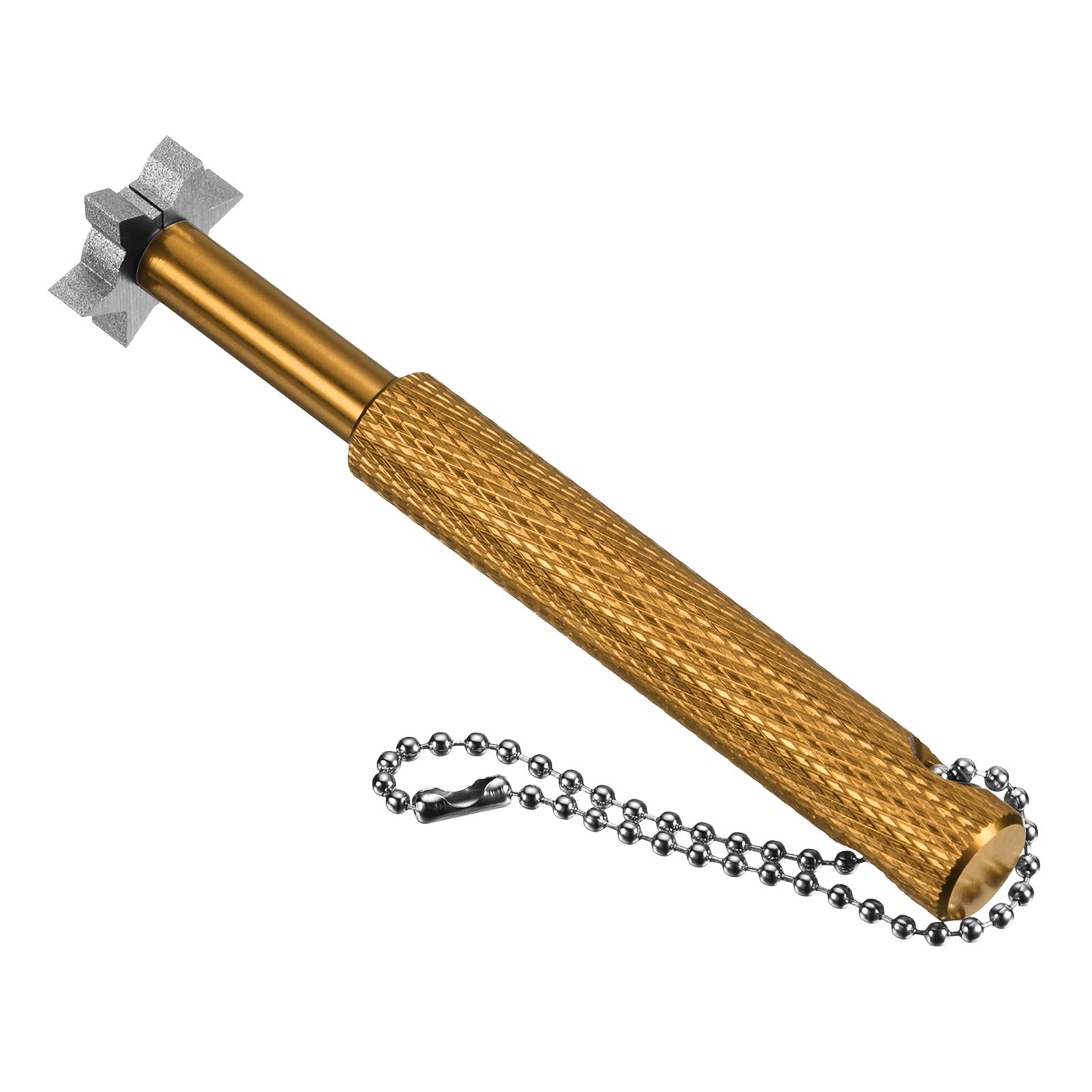 PATIKIL Golf Club Groove Sharpener, U V Type 6 Heads Re-Grooving Tool Golf Club Cleaning for Golf Irons Wedges Utility Clubs, Gold