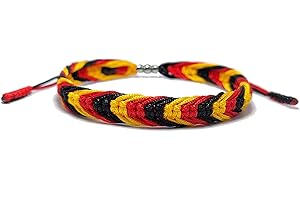 LAMIBEE Country Proud, Country Flag Color Tibetan Wrist Wrap Bracelet, Amulet and Boho Style Rope Bracelet and Bangles for Women, Men, String Thread Bracelets