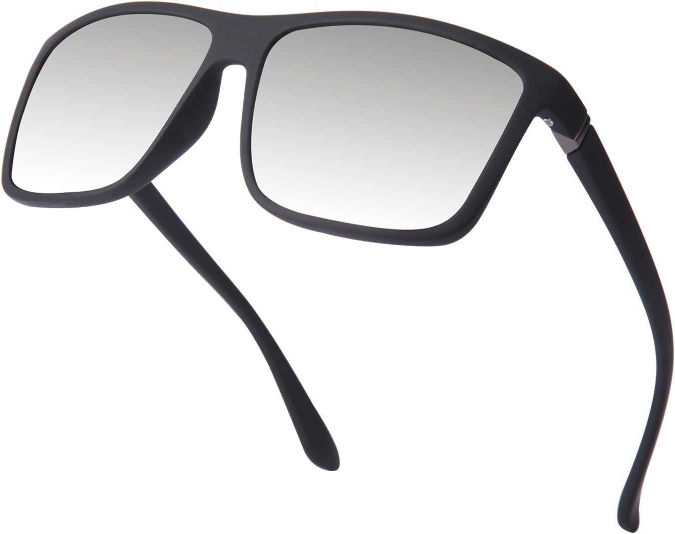 Polarized Sunglasses for Men Driving, Unisex Sun Glasses Square Vintage 100% UV Protection Glasses for Men/Women (Sliver)