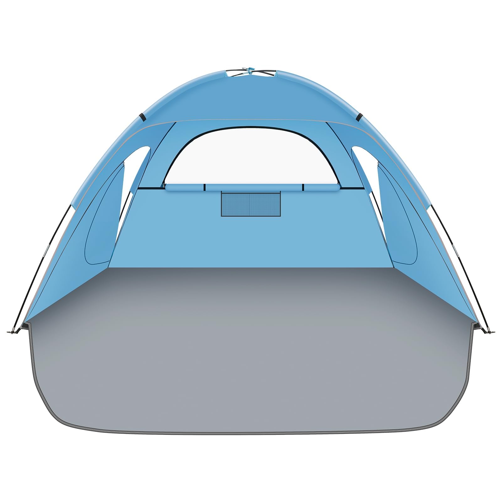 Photo 1 of Hoeada Beach Tent Sun Shelter, Beach Shade Tent with UPF 50+ UV Protection for 2-3 Person, Portable & Easy Setup Cabana, 3 Roll Up Doors & 8mm Fiberglass Rods, Carry Bag Included