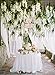 e-joy 3.6 Feet Artificial Wisteria Vine Ratta Silk Hanging Flower Wedding Decor, 24 Pieces -White