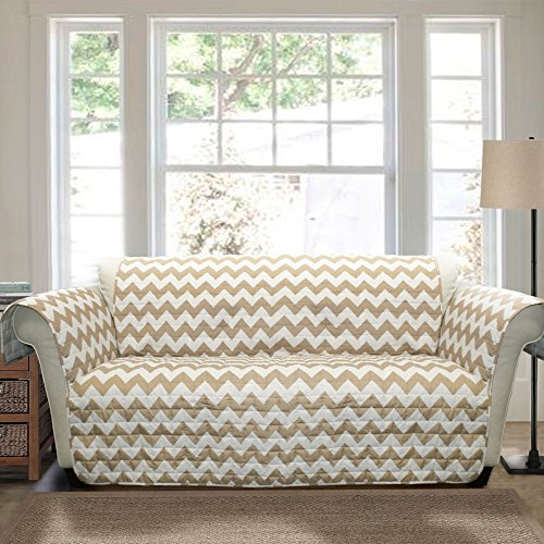 Lush decor chevron furniture protectors, sofa, taupe