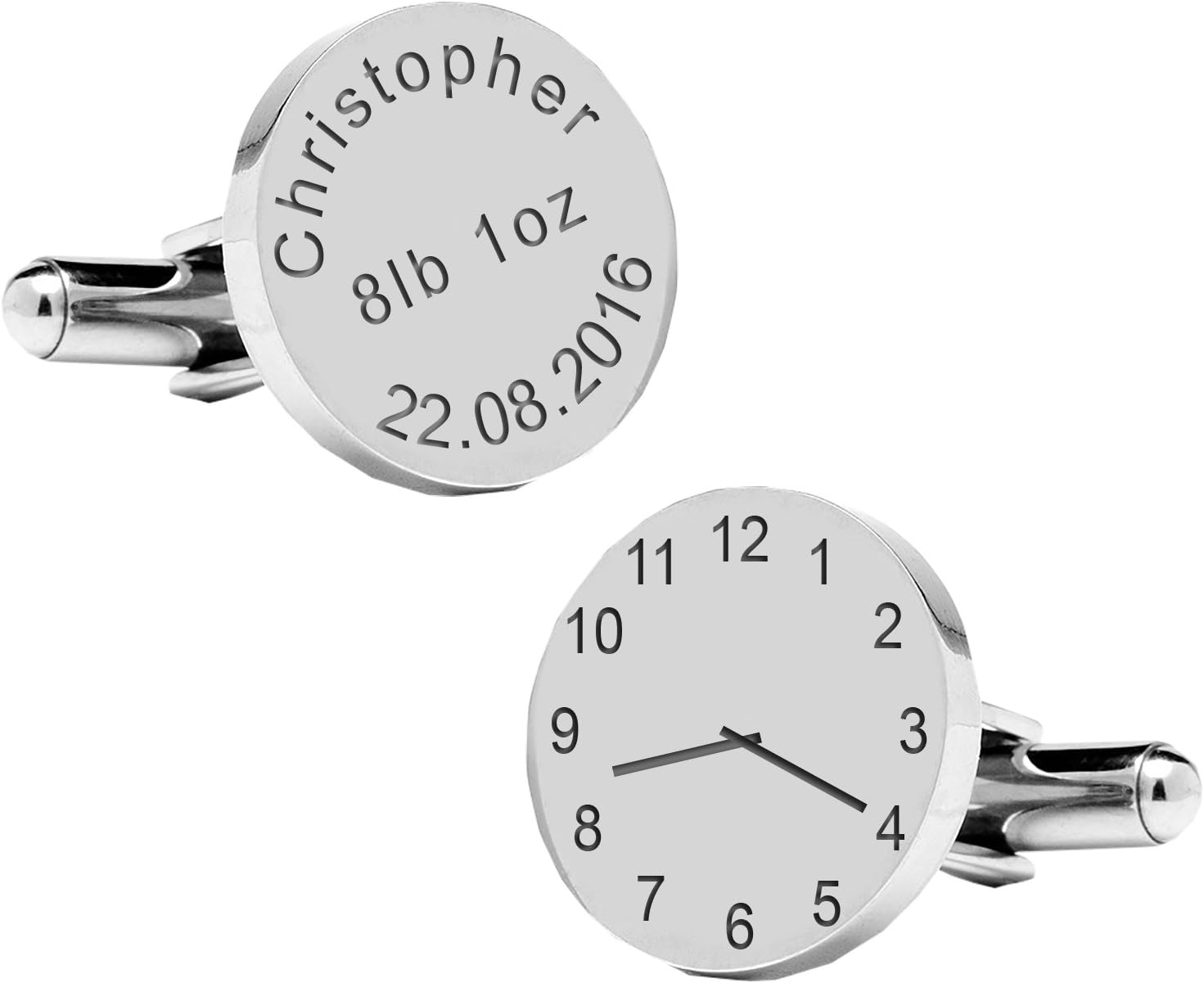 A4CLO016-New Baby Cufflinks-Personalised-Mens-Gift-Engraved-New Daddy