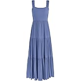 PRETTYGARDEN Women's 2026 Sun Dresses Women Summer Casual Flowy Tired Maxi Dress Backless Beach Long Dresses Tank Dress