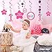 1st Birthday Decorations, Baby Girl’s First Birthday Swirl Hanging Banner Decorations kit, Pink Theme for 1st Birthday Girl Decorations