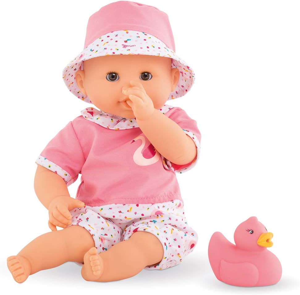 Amazon Com Corolle Bebe Bath Calypso Mon Premier Poupon 12 Baby Doll And Rubber Duck Toy For Water Play Toys Games