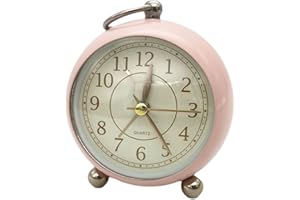 Vintage Alarm Clock, Smooth Touch, Classic Design, Silent Non Ticking, Soft Night Light (B)