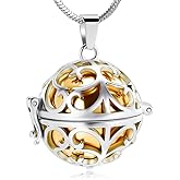 Cremation Jewelry Urn Necklace for Ashes with Hollow Mini Ball Keepsake Urn Pendant Memorial Jewelry for Ashes