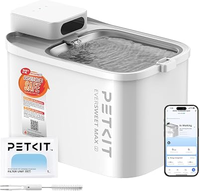 Fontaine à Eau Intelligente pour Chats, 3L sans Fil, Longévité de la Batterie, Modes de Débit Multiples, Ultra Silencieuse 26dB,Facile à Nettoyer, Contrôle Via App Bluetooth Courte Portée
