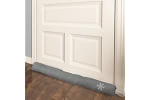Simply Genius Door Draft Stopper - 36-Inch, Gray - Weighted Draft Snake & Wind Stopper for Sliding Glass Doors