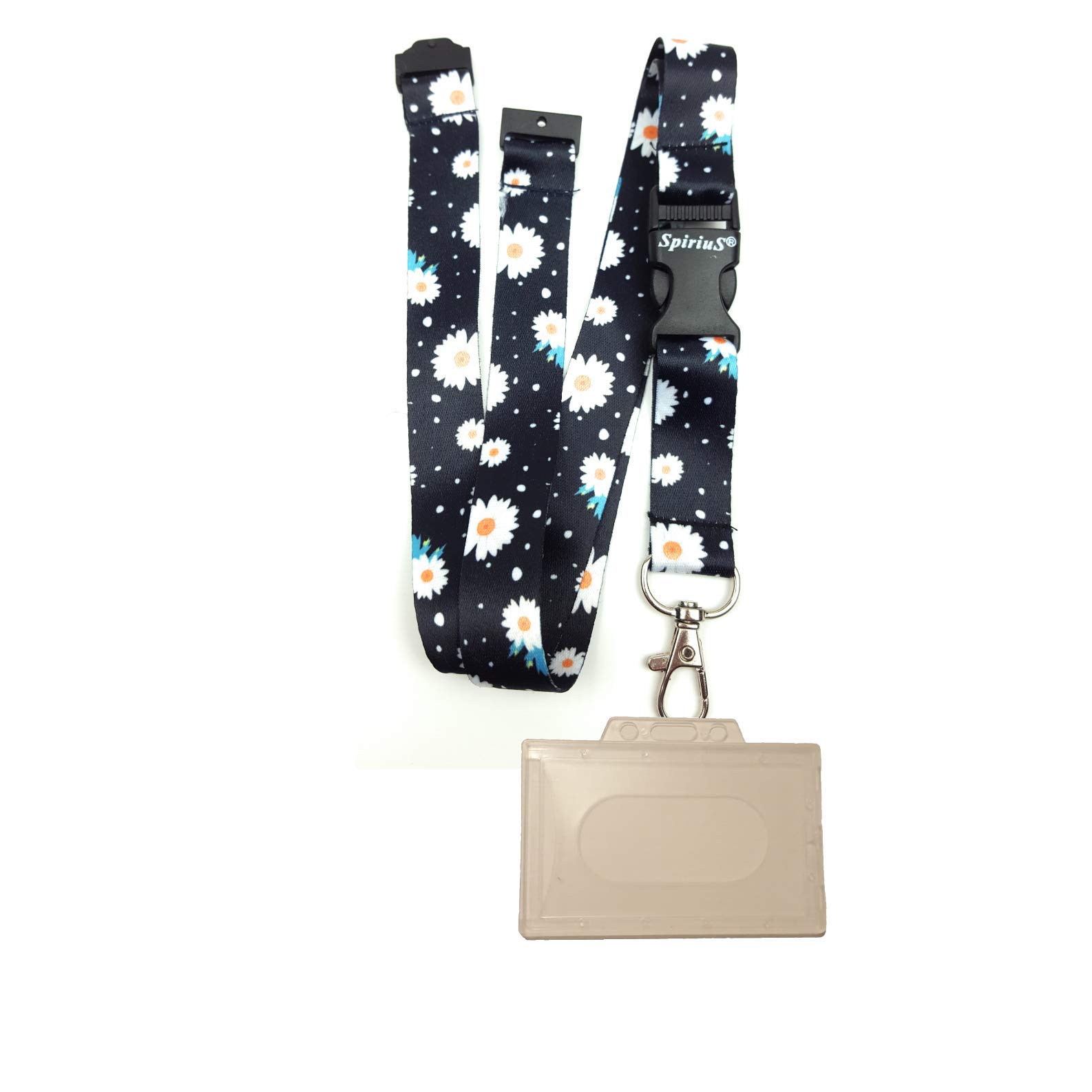 SpiriuS Lanyard Neck Starp with Plastic Badge Unique Styles Detachable Clip Features (Style 1)