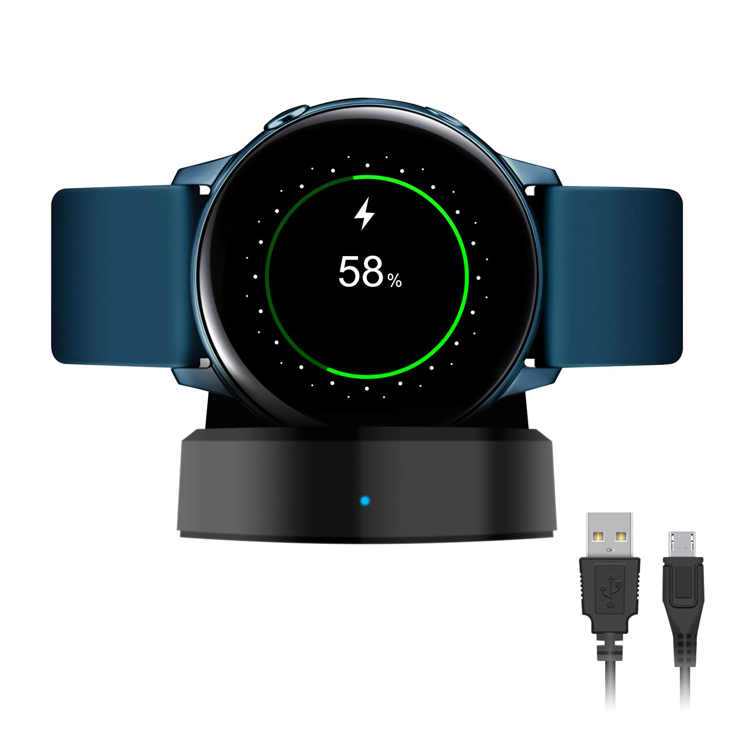 Charger for Samsung Galaxy Watch6 40mm 44mm/Watch6 Classic 43mm 47mm,Watch5/Watch5 Pro,Watch3 41mm 45mm,Watch4/Watch4 Classic,Non-Slip Silicone Charging Dock Stand for Active/Active2 SM-R500 40mm 44mm