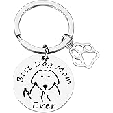 PLwelth Dog Mom Keychain Cat Mom Keychain Funny Mum Gift Keyring for Women Birthday Mother’s Day Valentine's Day Gifts