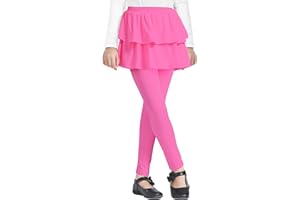 iLover Girl Leggings with Ruffle Skirt Pants Little Kids Skinny Stretch Ankle Length Pantskirt 4-12