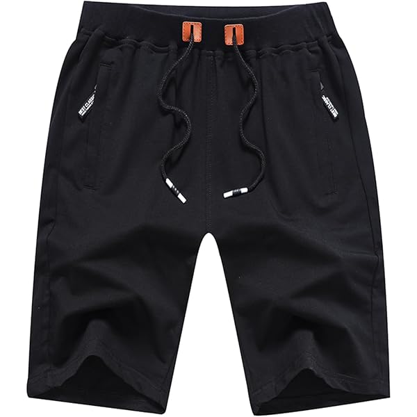 FoxQ Men's Athletic Shorts - Cotton Blend Running Gym Shorts With Zipper Pockets & Elastic Drawstring Waist - View #5