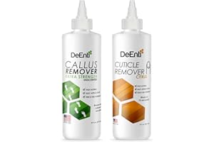DEENTERPRISES, INC. DeEnti Nail Care Set - Unscented Callus Remover & Citrus Cuticle Remover - Professional Quality Nail Care Kit, Salon Grade 8oz Bottles, Home Manicure and Pedicure Kit