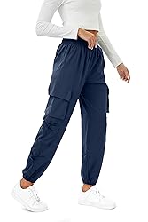 COPYLEAF Womens Parachute Cargo Pants with Pockets