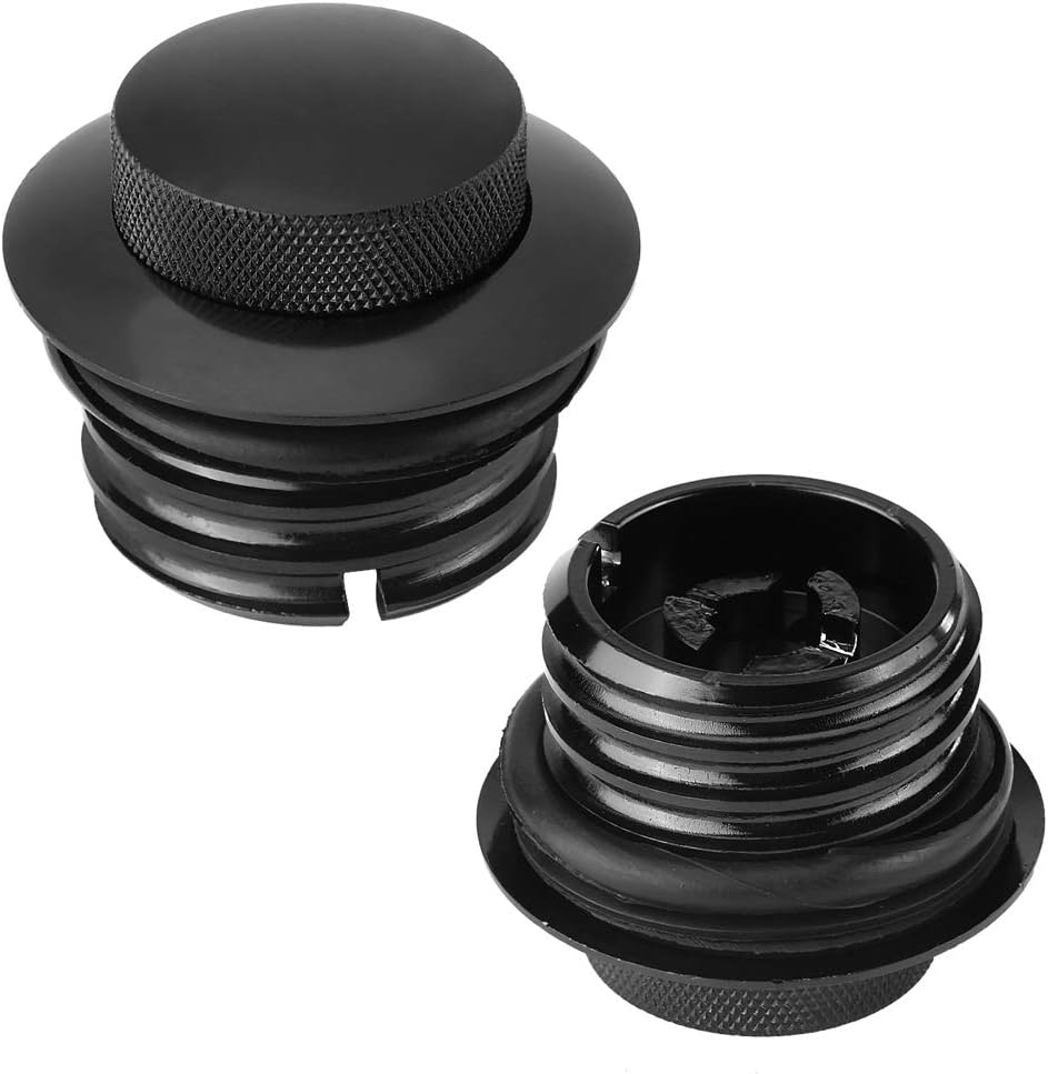 Motorcycle Tank Gas Cap, Black Billet Aluminum Motorcycle Reservoir Cap Tank Cover for Touring tankdeckel - Image 3