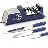 VIDOME Professional 3-Stage Electric Knife Sharpener | 100% Diamond Abrasives, Precision 15-Degree Angle Guides, For Straight, Ceramic Knives, Hand-protection Design
