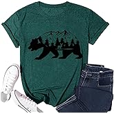 Vintage Boho Graphic Tees for Women Summer Round Neck Nature Cottagecore Tee Tops