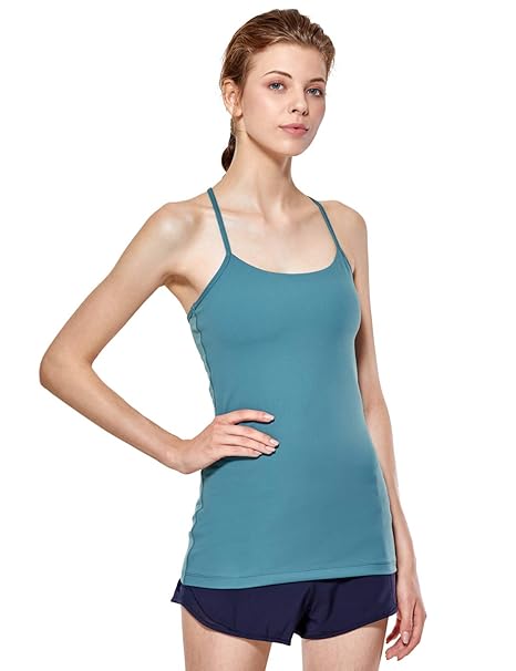 CRZ YOGA Camiseta sin Mangas Acolchadas con Inserto de Sujetador para Mujer