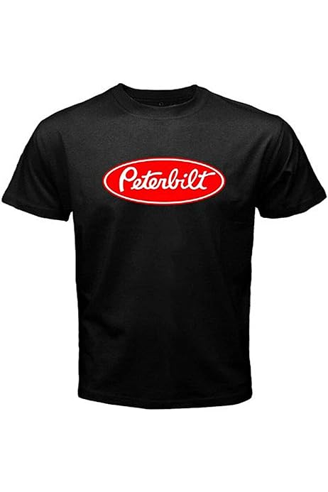 Peterbilt Trucks Blue T-Shirt Black Casual Crew Neck Sleeve Men's Short  Sleeve Tee Top | Amazon.com