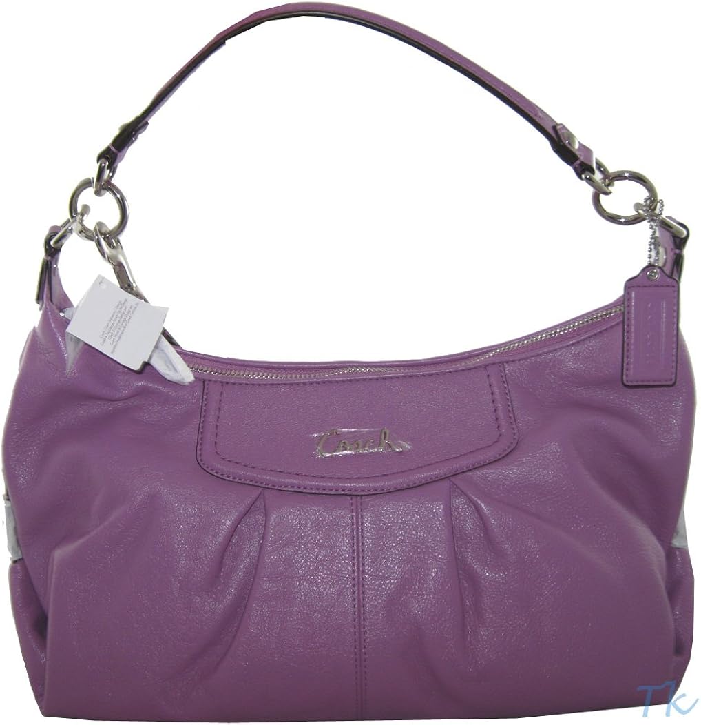 purple leather coach purse