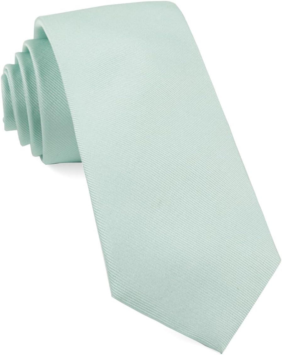 The Tie Bar 100% Woven Silk Grosgrain Solid Spearmint Skinny Tie